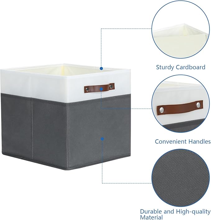 Temary Cube Storage Bins 4Pack Foldable Cube Baskets for Clothes Shelf Storage Basket with Handles, Storage Box Fabric Storag