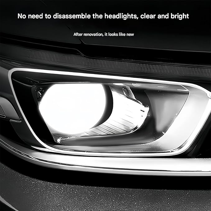 Headlight Restoration Kit, Headlight Cleaner and Restorer, No Power Tools Needed, Spray & Wipe, Restores to Like-New (1pc)