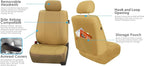 FH Group Front Set Faux Leather Car Seat Covers for Low Back Seat with Removable Headrest, Universal Fit, Airbag Compatible, 