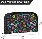 Car Tissue Holder Car Visor Organizer Tissue Box Holder for Car Sun Visor Organizer with Car Vehicle Accessories Essentials Interior for Women Men Black Art Paw Print and Hearts