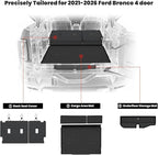 LASFIT Cargo Mat+Rear Back Seat Protector+Underfloor Storage Mat for Ford Bronco 4-Door 2021-2026 TPE All Weather Protection Liners Waterproof Backrest Mat Custom Fit Non-Slip Easy Clean