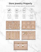 Vlando 6 Layer Large Jewelry Box - Jewelry Holder Organizer, Jewelry Box Organizer for Drawer Necklace Ring Bracelet and Watc
