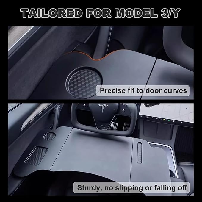 Foldable Car Tray for Tesla Model Y Model 3 S X Y Juniper, Upgraded Car Desk for Dining, in-Car Work, Travel and Outdoor