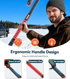 All-Around High-Efficiency Cleaning 39 inch Extendable Snow Brush and Ice Scraper with Squeegee, Ice Scrapers for Car Windshield, Truck, SUV Snow Removal Tool, Winter Car Accessories
