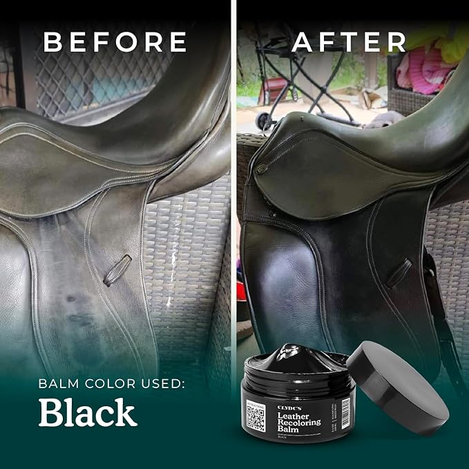 Clyde's™ Recoloring Balm | Non-Toxic Material Dye & Restorer for Furniture, Car Seats, & More | 23 Colors (Black, 50ML)