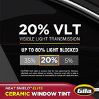 Gila® Heat Shield Elite™ 20% Rear Window Ceramic Automotive Window Tint DIY Advanced Heat Control Glare Control (6in x 26ft Strips)