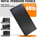 Metal Pegboard Storage System, Garage Wall Organizer, Tool Storage Panels for Workbench (Black 31.5"x15.75"-4PCS)