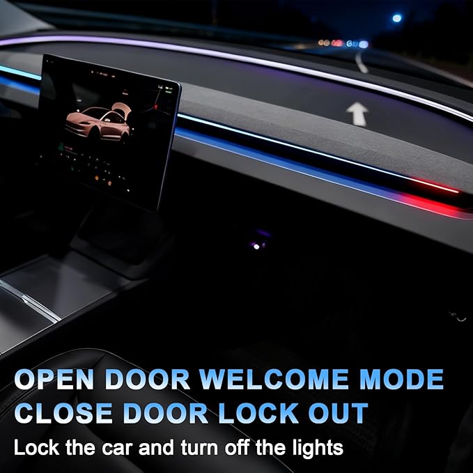 Tesla Juniper Smart Blind Spot Detection Ambient Lighting for Tesla Y Juniper 2026, Plug-and-Play, Custom Color Modes Dynamic