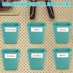 G.CORE Large Pegboard Cups Peg Board Storage Bin 6 Pack with Hooks, Square Box Shape Pegboard Cup Holder Accessories for Gara