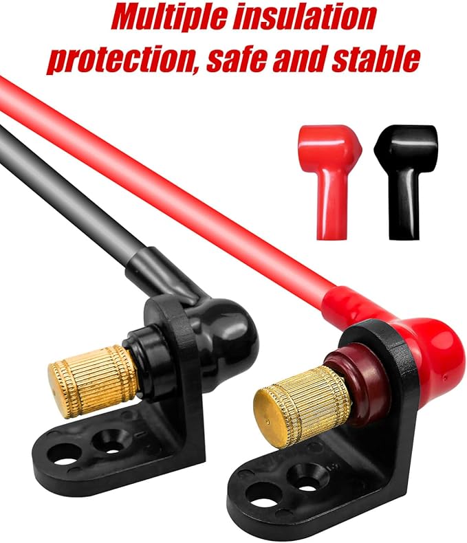 Battery Jump Post Kit with Cable and Mounting Bracket Fit for Can Am X3 Polaris RZR 2 or 4 Seats, Heavy Duty Remote Battery Charging Post Kit for UTV ATV Truck Car Trailer Boat Diesel Engine