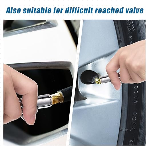 Tallew 3 Pack Dual Head Tire Pressure Gauge Heavy Duty Air Pressure Tire Gauge for Auto Truck Car RV Van Gage Range 10-150PSI, 1-10Bar (Silver)