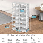 ZOINLIY Stackable Shoe Organizer for Closet, Small Shoe Rack for Entryway, Bedroom, Dorm Rooms, Free Standing Shoe Shelf, Pla