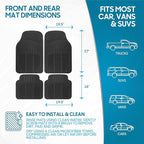 BDK PolyPro Car Seat Covers Full Set Combo with Front and Rear Waterproof All -Weather Car Floor Mats - Universal Fit Automot