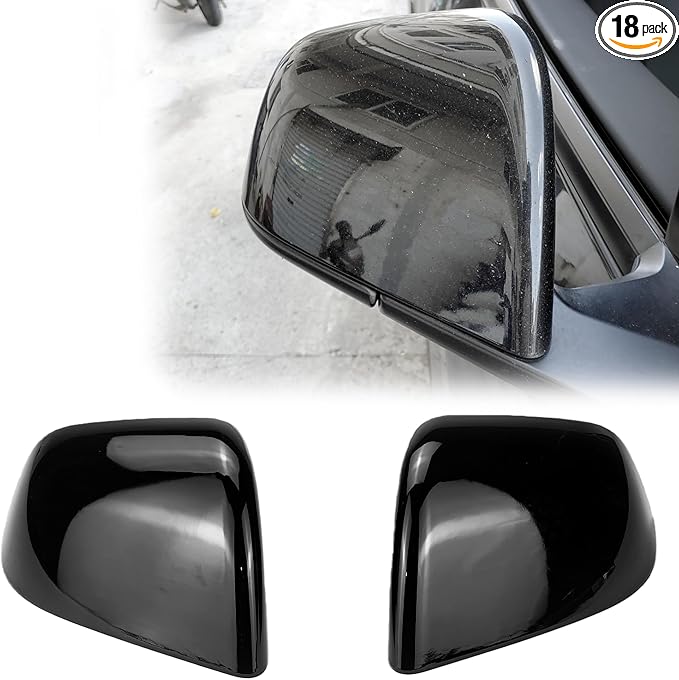 Side Mirror Caps Cover Compatible with Tesla Model Y 2021 2022 2023 2024 Black Mirror Covers
