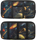 Cosmic Galaxy Car Sun Visor Organizer Vehicle Document Holder Organizer Zipper Car Truck Visor Storage Pouch Holder with Multi-Pocket Elastic Bands Auto Interior Accessories