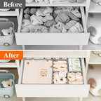 Lifewit Nursery Drawer Organizer for Clothes 28 Pack, Certified Child-safe Dresser Drawer Divider Storage Bins, Foldable Clot