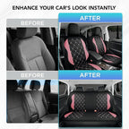 Road Comforts Seat Covers, Premium Leather Car Seat Covers Full Set for Women Girls,Airbag Compatible, Automotive Seat Covers