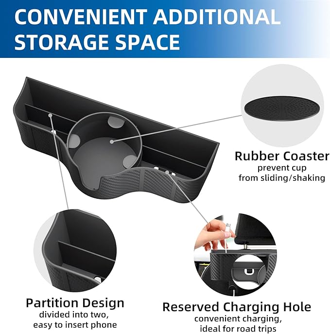 3-in-1 Car Headrest Backseat Organizer with 3.7" Backseat Cup Holder for Car, Seat Back Organizer with Hooks (2pc)
