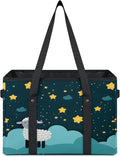 Reusable Grocery Bags Heavy Duty Shopping Bags Foldable Large Tote Bags with Long Handles & Hard Bottom