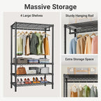VIPEK V1 Wire Garment Rack 4 Tiers Heavy Duty Clothes Racks for Hanging Clothes Large Clothing Rack Freestanding Closet with 