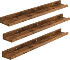HOOBRO Floating Shelves, Wall Shelf Set of 2, Wall Mounted Storage Shelves 2-Tier, Hanging Bathroom Shelves, for Living Room,