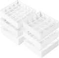 Criusia Drawer Organizer - 6 Set Clothes Organizer for Closet & Bedroom - 90 Cells Bins for Sock, Underwear, Bra, Baby Clothe