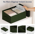 DIMJ Large Closet Shelf Organizer Bins 4 Packs with Handles and Divider, Fabric Trapezoid Storage Baskets, Foldable Clothes C
