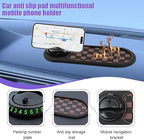 Multifunctional Car Anti-Slip Pad, 3 in 1 Rotatable Non-Slip Vehicle Dashboard Mat with Phone Holder & Temporary Parking Numb