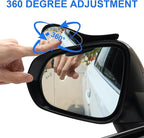 LivTee Blind Spot Mirror with Side Mirror Rain Guard, Carbon Fiber 2-in-1 Side Mirror Covers Kit with Wide Angle Adjustable Stick for Cars SUV and Trucks, Pack of 2