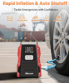 5000A Jump Starter with Air Compressor - Portable 12V Jump Box Battery Pack for 9.0L Gas/8.0L Diesel Engines, Car Jumper