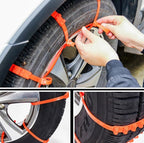 KIMISS 10PCS Universal Snow Tire Chains for Cars, Heavy Duty Anti-Skid Chains with Thickened Tendons, Reusable Winter Chains 