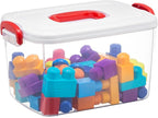 Tribello Clear Plastic Storage Bins with Lids and Handle Stackable Storage Bins, 9 Quarts