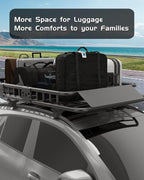 DEXSO 51" x 36" Universal Roof Rack Carrier Basket, 200 Lbs Capacity Roof Cargo Basket with Extension Luggage Holder Basket Heavy Duty for SUVs, Trucks, Vehicles