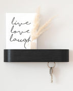 Kazai.® Key Holder 'Toke' | Minimalist Key Hook Design from Berlin | Modern Key Holder Wall Mount with Wooden Shelf | Key Rac