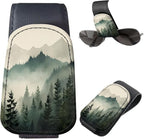 Sunglasses Holder for Car Visor, PU Leather Glasses Clip Organizer, Cute Magnetic Eyeglass Holder for Vehicle Sun Visor, Car Interior Accessory for Women & Men Misty Mountain Forest