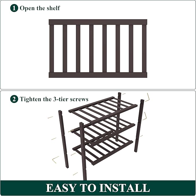 Smiry Bamboo Shoe Rack for Closet, 3 Tier Small Wooden Stackable Shoe Organizer, Free Standing Shoes Storage Shelf for Entryw