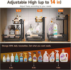 Sevenblue 2 Packs Under Sink Organizer, Height Adjustable 2 Tier Under Kitchen Sink Organizer, Multi-Purpose Storage Shelf fo