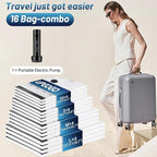 UPGOGO Travel Vacuum Bags for Luggage with Portable Electric Pump,Vacuum Seal Bags for Clothing,Packing Cubes Compression,Cru