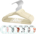 VIS'V Baby Hangers, 11 Inch Velvet Kids Hangers with 6 Pcs Clothes Size Dividers, Infant Toddler Nursery Closet Organization,