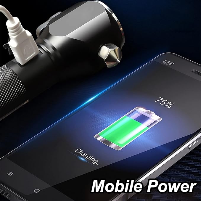 Car Glass Breaker Hammer with Flashlight, Multi-Function Rechargeable Emergency Escape tools with Window Breaker and Seatbelt