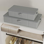Under Bed Storage Containers, Foldable Closet Organizers with Handles, Underbed Cube Organizer Basket with Zippered, 2 Pack, 