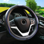 Rueesh Microfiber Leather Steering Wheel Cover Anti-Slip Matte Finish Auto Car Wheel Cover Universal 15 Inch Wheel Cover for 
