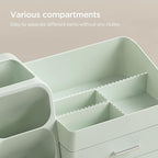 HBlife Makeup Organizer with Brush Holder for Vanity, Large Plastic Bathroom Countertop Organizer Skin Care Storage, Easy to 