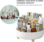 funest Makeup Perfume Organizer, 360 Degree Rotating Lazy Susan Cosmetic Desk Storage Lotions Display Case Round Tray with La