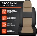 BDk Faux Leather Car Seat Cover Full Set - Front & Rear Split Bench Beige Seat Covers for SUV & Truck Seat Covers, Airbag Com
