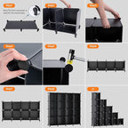 Neprock 16 Cubby Storage Organizer, Closet Clothes Storage Organizer, Cube Shelves Closet Organizers and Storage Shelves for 