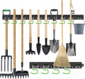 SWANLAKE Plastic 64 Inch Adjustable Storage System, Wall Mounted Hooks Tool Organizer, Garden Tool Hangers, Black