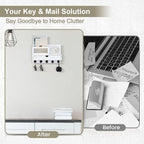 Key Holder Wall Mount, Key Holder for Wall with 5 Key Hooks and Storage Drawer Mail Organizer for Entryway Living Room Farmho