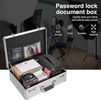 LOCKCURX File Organizer Storage Box - 18.9 x 14.6 x 6.3 Inch X-Large, Portable Locking Storage Totes with Dual Combination Lo