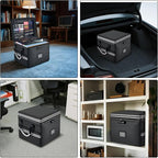 5200°F Upgraded Fireproof Document Box & Fireproof Expanding File Folder, 2 Layer File Cabinet Organizer with Lock,Collapsibl